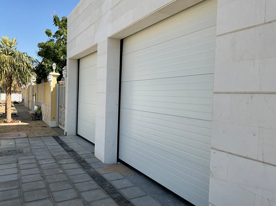 Off-white Overhead Door - باب كراج لون اوف وايت - BAB ALSARAY AUTOMATIC GATES & BARRIERS TRADING LLC