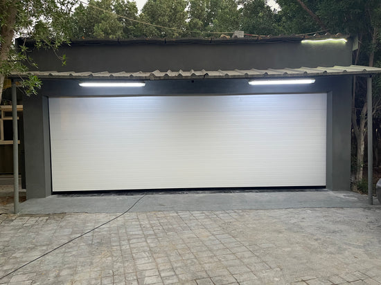 Off-white Overhead Door - باب كراج لون اوف وايت - BAB ALSARAY AUTOMATIC GATES & BARRIERS TRADING LLC