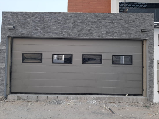 Gray Overhead Door - باب كراج رصاصي - BAB ALSARAY AUTOMATIC GATES & BARRIERS TRADING LLC